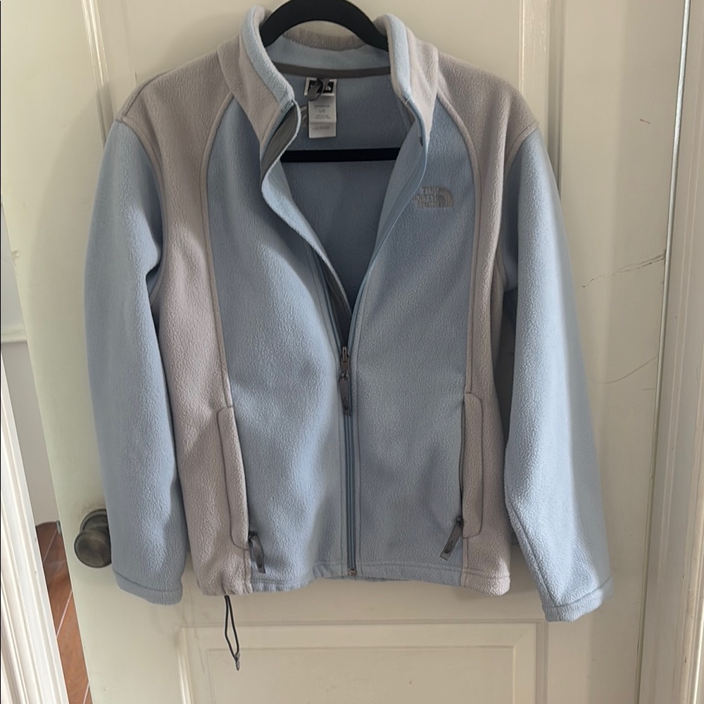 The North Face Sky Blue and Gray Fleece Jacket